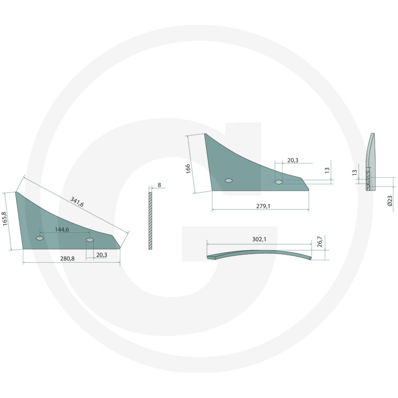 Siiven rintapala, oikea, Kverneland